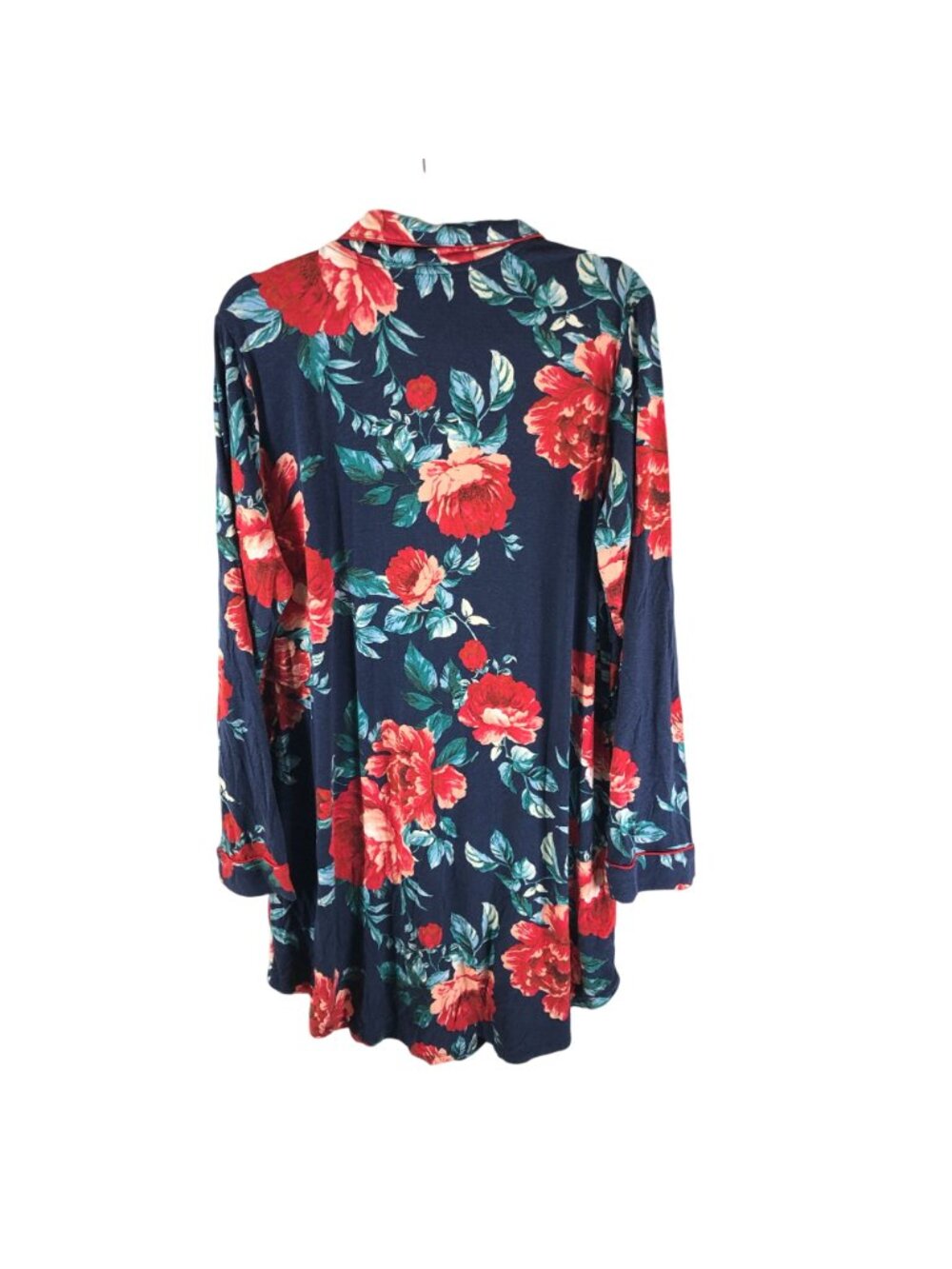Nordstrom Womens Nightgown Sleep Shirt Floral Blue Red L - Picture 2 of 5